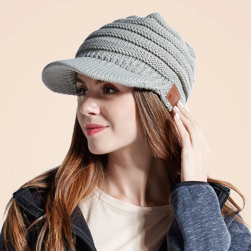Smart Cap Bluetooth V5.0 наушники динамик микрофон зима осень мягкая теплая шапка музыка