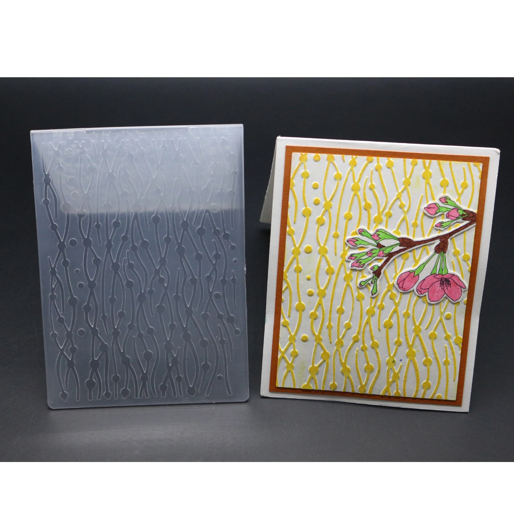 Пластиковые открытки для скрапбукинга папки тиснения 4 типа |