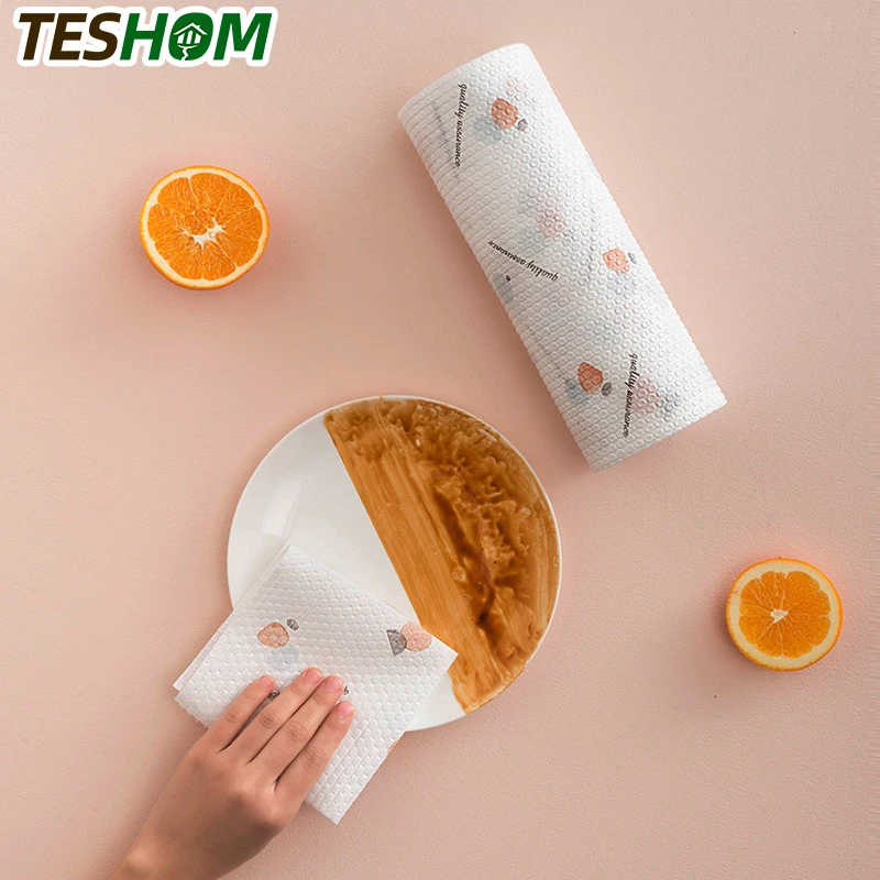 1 рулон чистящих салфеток нетканый материал ленивые тряпки мокрое и сухое