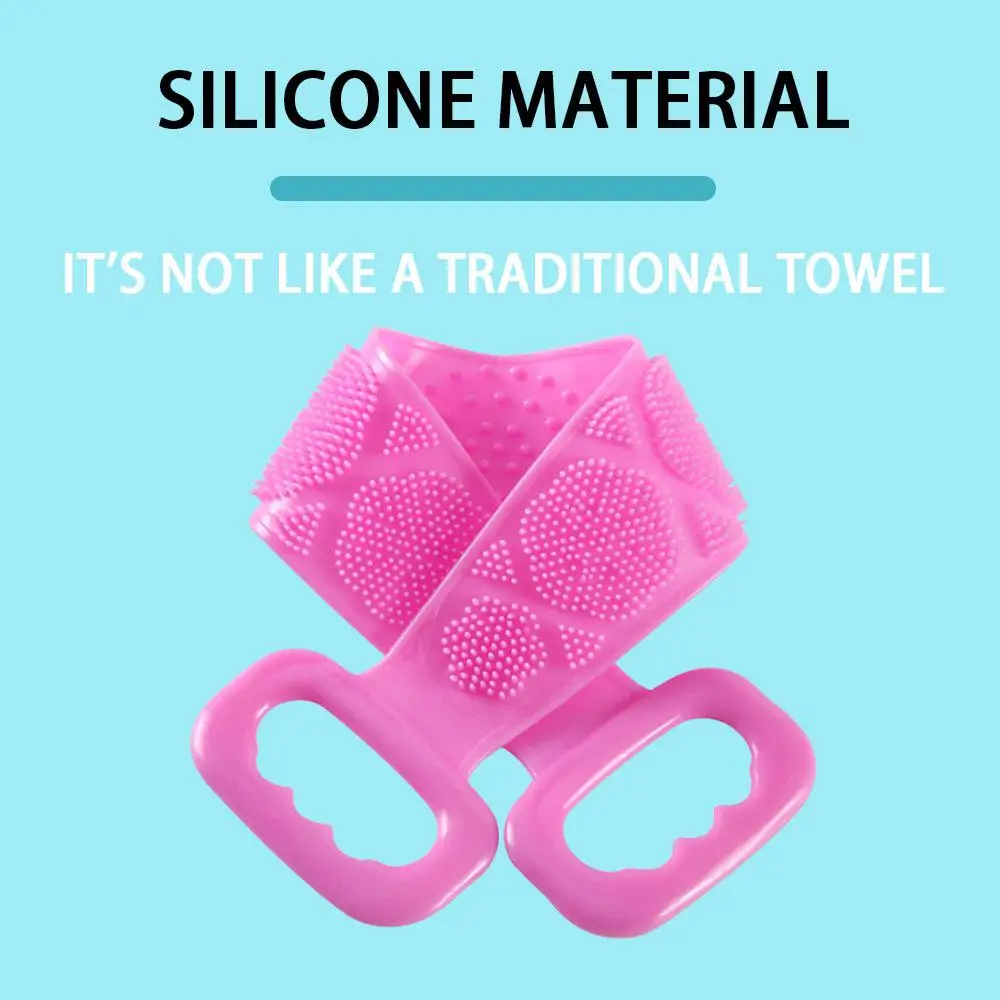 

1 pair Silicone Bath Body Brush Bath Exfoliating Lengthen Silicone Body Back Scrubber