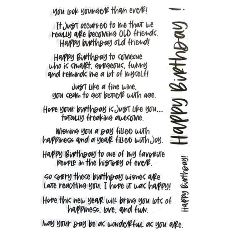 Новинка 2021 прозрачный штамп с надписью на английском языке день рождения для