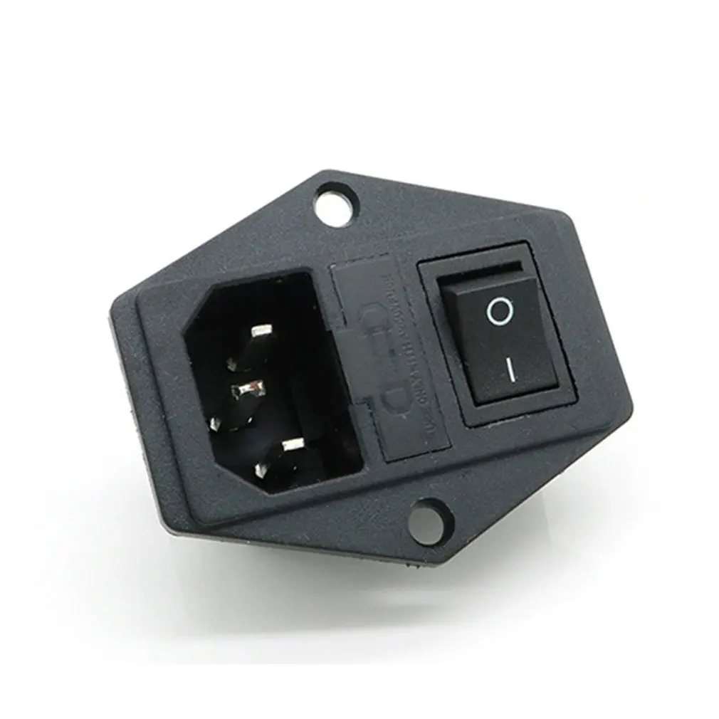 Power switch AC 3pin power socket with red triple rocker tripod copper feet 3d protection printer fuse random | Электроника