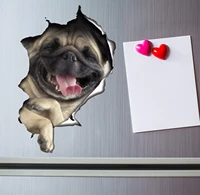 winston bear 3d dog stickers laughing pug decals for wall stickers for bedroom fridge toilet room
