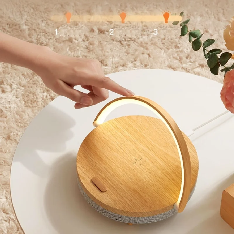 

Warm Light Sensor Table Bedside Lamp, Mobile Phone Wireless Chargers, Bluetooth Speaker, Bedroom Warm Table Lamp Multifunction