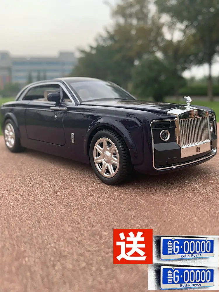1:24 Rolls Royce Phantom металлические игрушечные колеса, имитационный звуковой светильник, вытяжной задний светильник, коллекция детских подарков, литая под давлением модель автомобиля