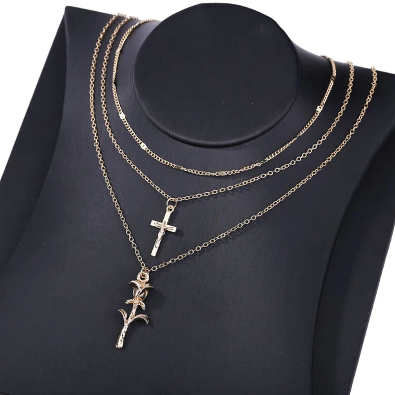 Новинка модное ожерелье с подвеской в виде цветка розы Трендовое женское простое