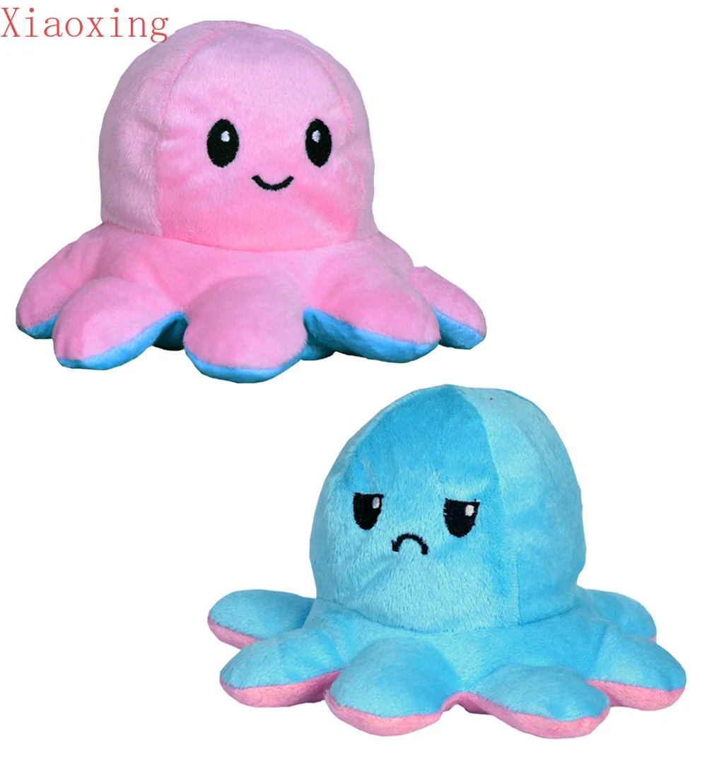 Детские плюшевые игрушки антистресс двухсторонний осьминог антистрессовые |