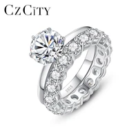 czcity 2ct moissanite diamond rings for women wedding engagement promise ring classic 925 sterling silver fine jewelry qyr 031