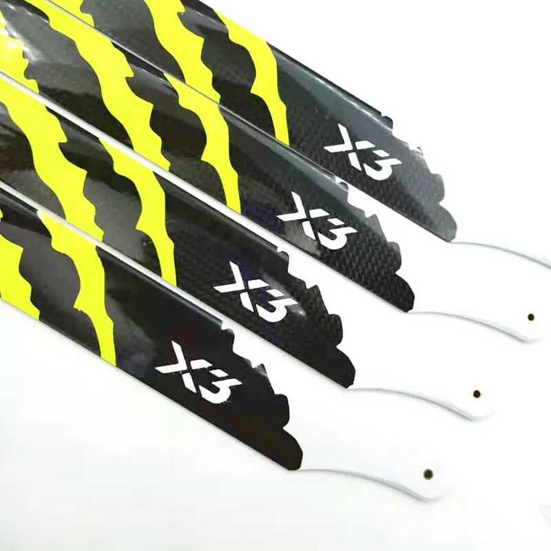 Hoja principal de fibra de carbono, 2 pares, 370mm, para helic&oacute;ptero ALZRC X360 Trex 450L 480 465-2
