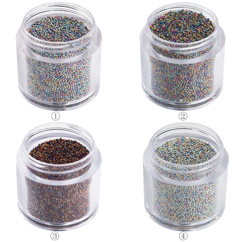 

1Box (10ml) Nail Art Beads Rhinestone Round Mix-size 0.8-1mm Micro Bead Stone Nail Tip Decoration Plating Multi-Color Bead x1pc