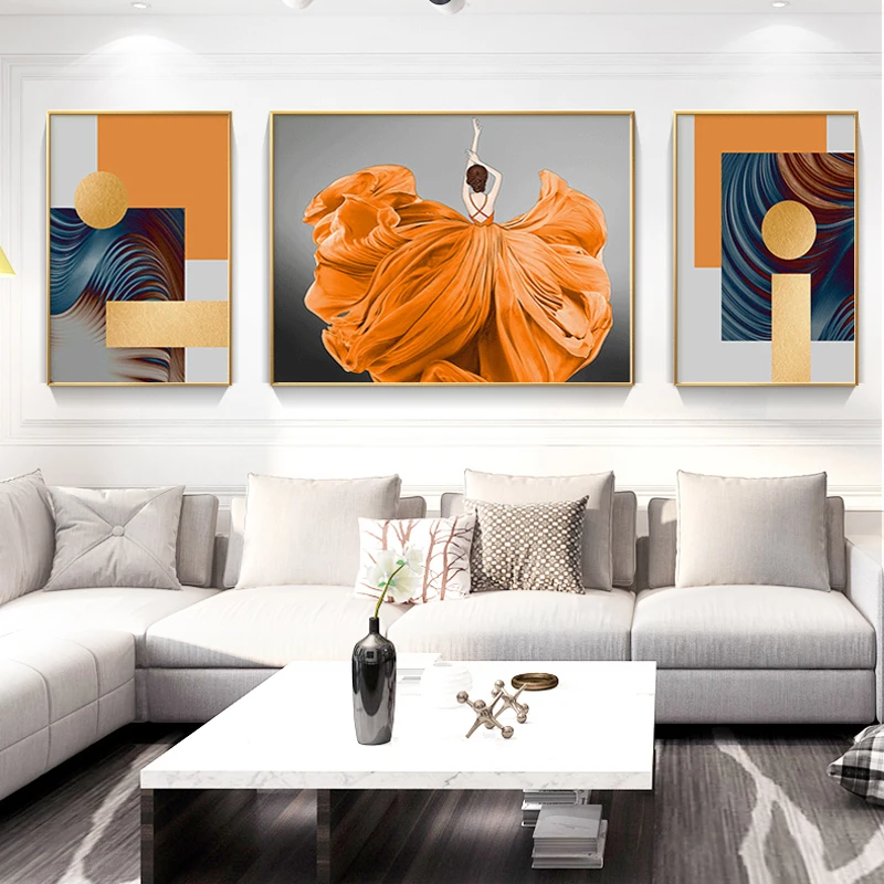 

EECAMAIL DIY 5D Diamond Painting Post-modern Luxury Diamond Embroidery Modern Abstract Character Triptych Painting No Frame