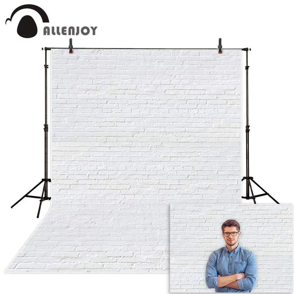 Allenjoy Photography Backdrop Pure White Brick Wall Photo Studio Background For Shooting Child Wedding Newborn Baby Photophone