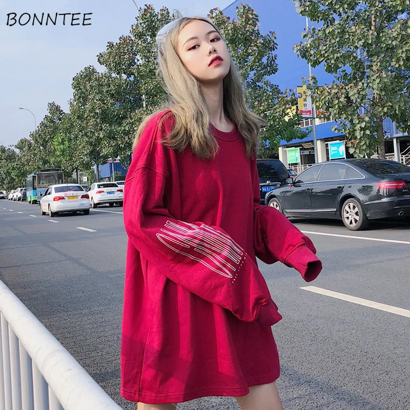 Толстовки женские свободного покроя в стиле Харадзюку модная повседневная