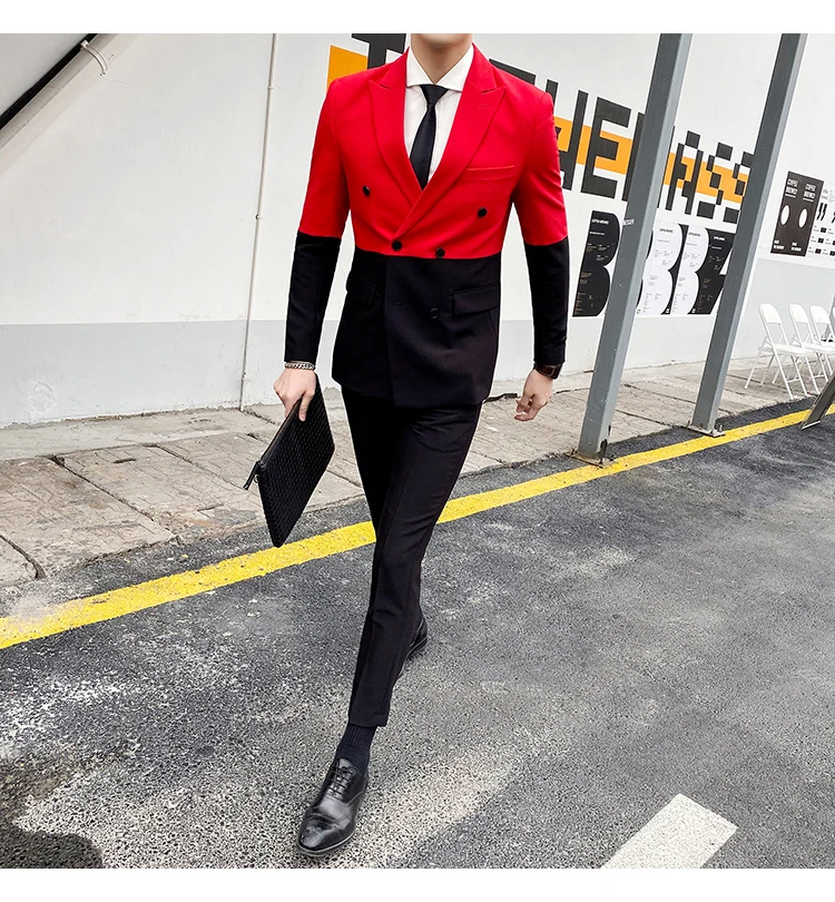Traje Novio, мужские вечерние костюмы контрастных цветов, мужские костюмы для сцены, приталенные костюмы, брюки для выпускного, двубортный костюм, мужской костюм