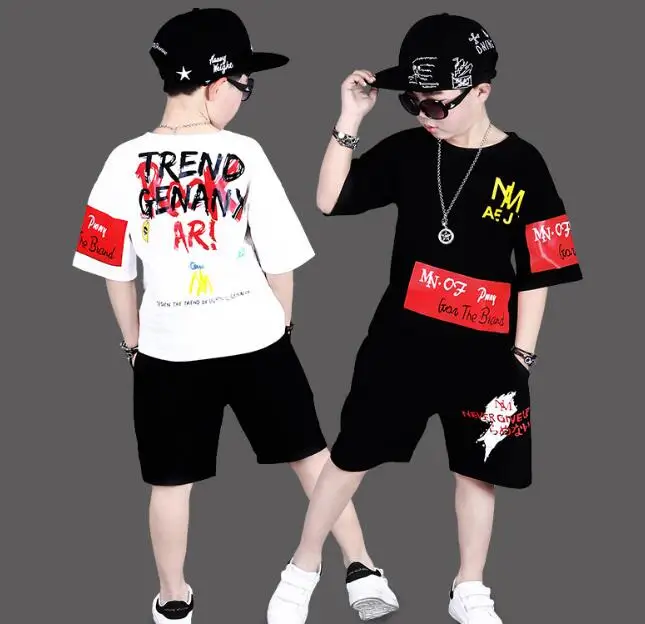 Комплекты летней одежды для мальчиков танцевальный костюм в стиле хип-хоп