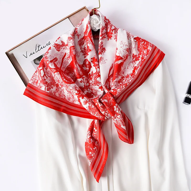 Шарф с принтом животных джунглей Роскошный дизайнерский шарф квадратный