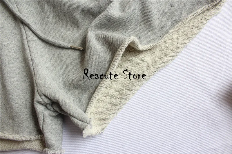 

2020 Summer Women Cotton Shorts Elastic Waist Solid Loose Casual Shorts Drawstring Comfortable Home Shorts Black