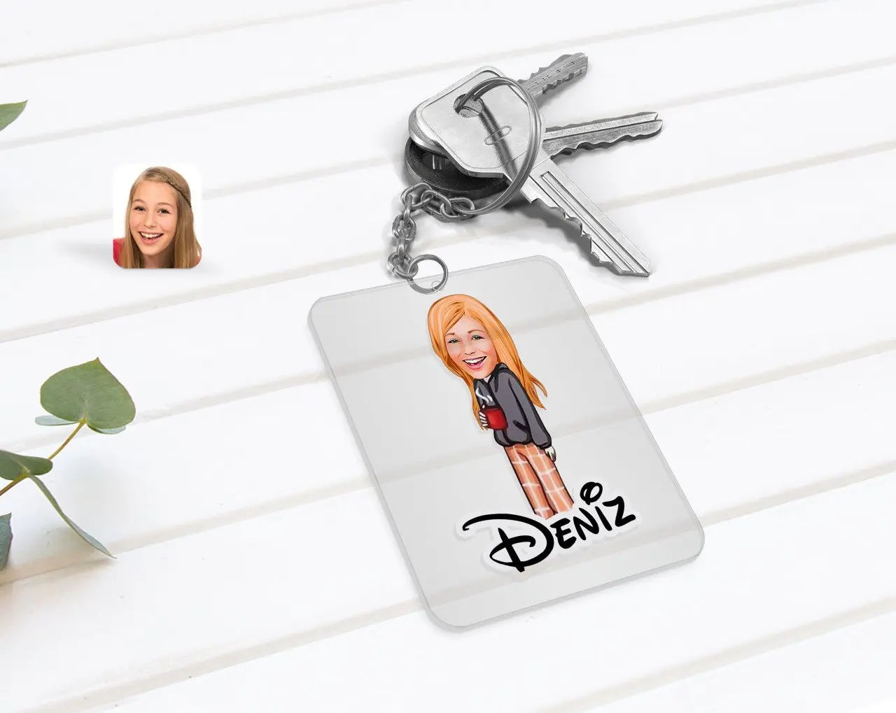 

Personalized Women 'S Caricature Of Transparent Plexiglass Anahtarlık-100