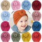 Однотонная детская шапка, облегающие шапки, милая шапка-тюрбан, Осенняя детская шапочка, аксессуары для маленьких мальчиков и девочек
