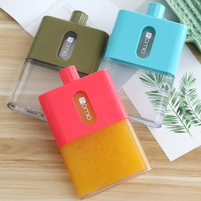 

Flat A5 Kettle Outdoor Sports Cup Paper Bottle Portable Men and Women Plastic Transparent Trend Student Square Water Cup Bottle