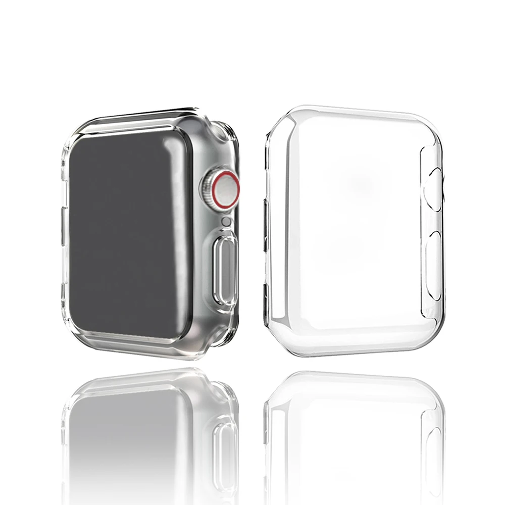 Protector case For Apple Watch 5 4 3 2 1 40MM 44MM 360 Clear TPU Cover Full Case For Iwatch 5 4 3 2 1 38MM 42MM
