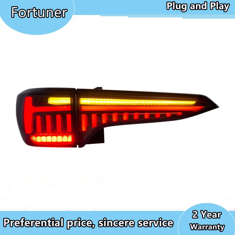 

Car Styling for Toyota Fortuner Taillight 2017 2018 2019 LED rear fog Tail Lamp + Turn Signal + Brake + Reverse light