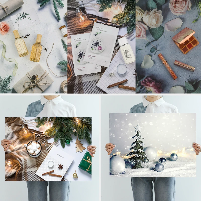 Двусторонний фон для фотосъемки с деревянным зерном 57x42 см|Реквизиты фотобудки| |