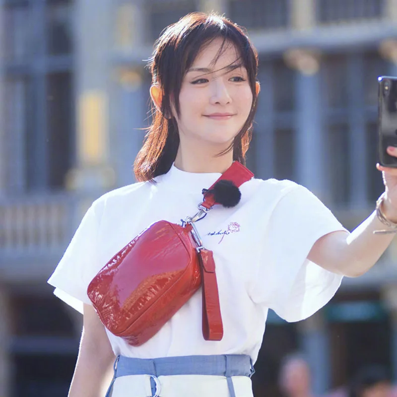 Кожаный поясной кошелек для женщин забавная нагрудная Сумочка роскошный женский