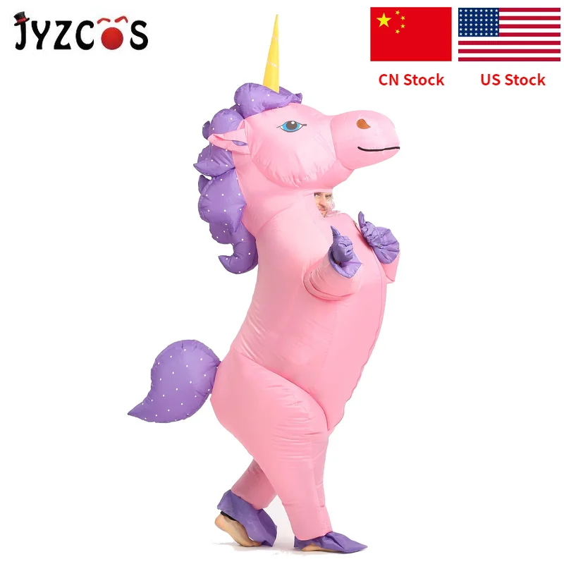 JYZCOS/Новинка; костюм унисекс для взрослых и детей; надувной костюм единорога; карнавальные костюмы на Хэллоуин; Карнавальная одежда с животными; нарядное платье; костюмы
