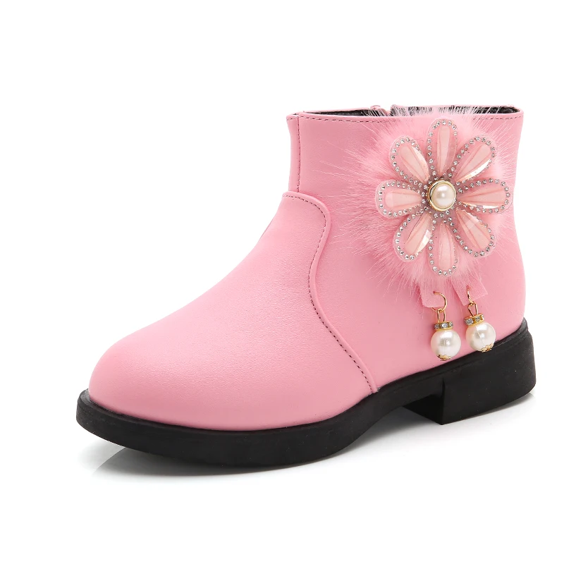 2018 ботинки детские кожаные зимние меховые ботильоны для мальчиков модные