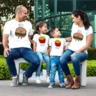 Новые футболки с принтом гамбургерские чипы для лучших друзей, матери, отца и дети, семейная одежда с коротким рукавом, футболки, топы, ткань