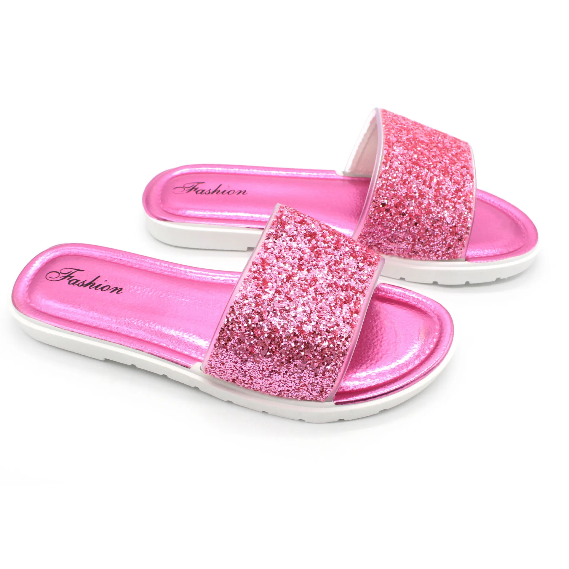 

Slippers Women Summer Luxury Slides Sliders Shoes Pantofle Shale Female Beach Designer Flat 2021 Soft Sabot Bling PVC Rubber Bas