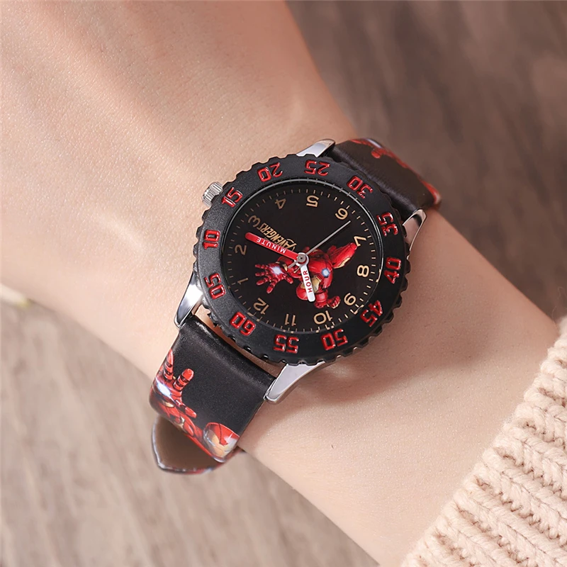 Disney Children's Watch Captain America Iron Man Boy Quartz Watch Student Cartoon Anime Watch Water Resistant Alloy Glass Glass