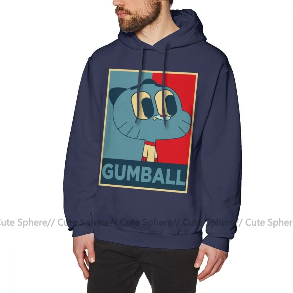 Gumball удивительный мир Толстовка удивительный мир Gumball 15 Gumball толстовки Красный Мужской пуловер худи длинные осенние толстовки - Цвет: Navy Blue
