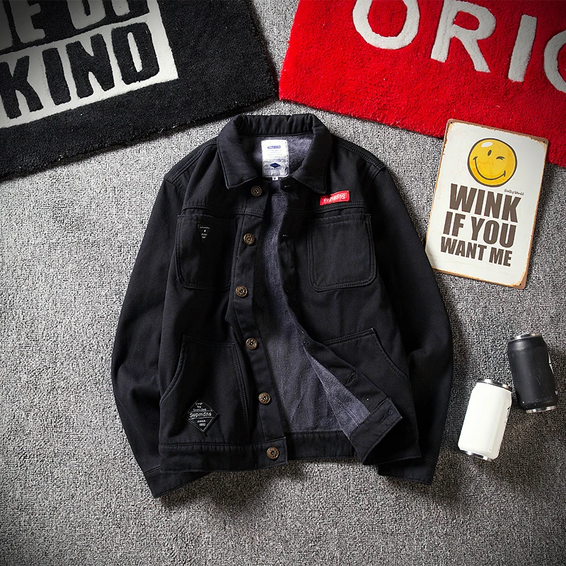 2019 осень новая Корейская мужская плюс бархатная утепленная японская Ретро Уличная Harajuku Повседневная