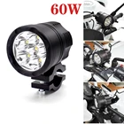 Светодиодная фара для мотоциклов Yamaha MT125, MT25, YBR 125, YZF R15, XT660, YZ80, 60 Вт, 9-48 В, вспомогательная фара DRL, противотуманная фара, 4000 лм