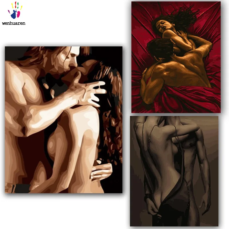 DIY картинки для раскраски по номерам с цветами Обнимайте друг друга картина