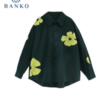 Korean Fashion Simple Print E-girl Shirt Women Blouse Basic Elegant Female Spring Office Lady Clothe