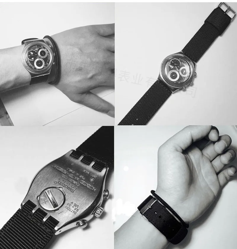 

17mm 19mm 20mm Canvas Nylon Watchband For SWATCH Nato Watch Belt Strap Watch Accessories Refit Bracelet Wristband