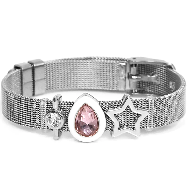 Модный сетчатый Браслет из нержавеющей стали для часов браслеты женщин