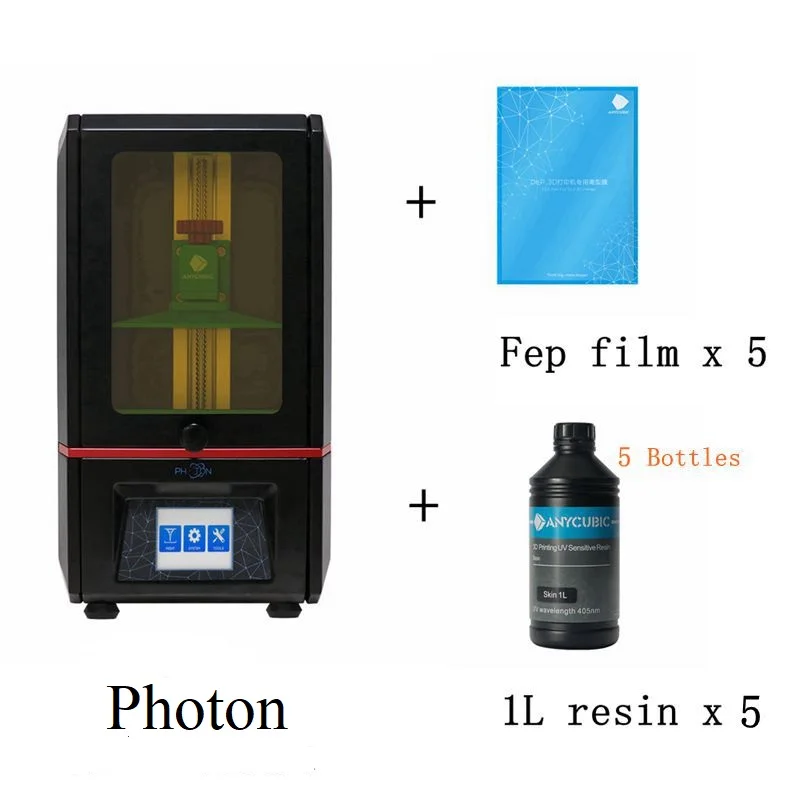 Anycubic Photon 3d принтер размера плюс SLA/lcd высокая точность 2,8 ''photon Slicer светильник-отверждение Impresora Imprimante 3d наборы - Цвет: Photon Add 5L 5fep