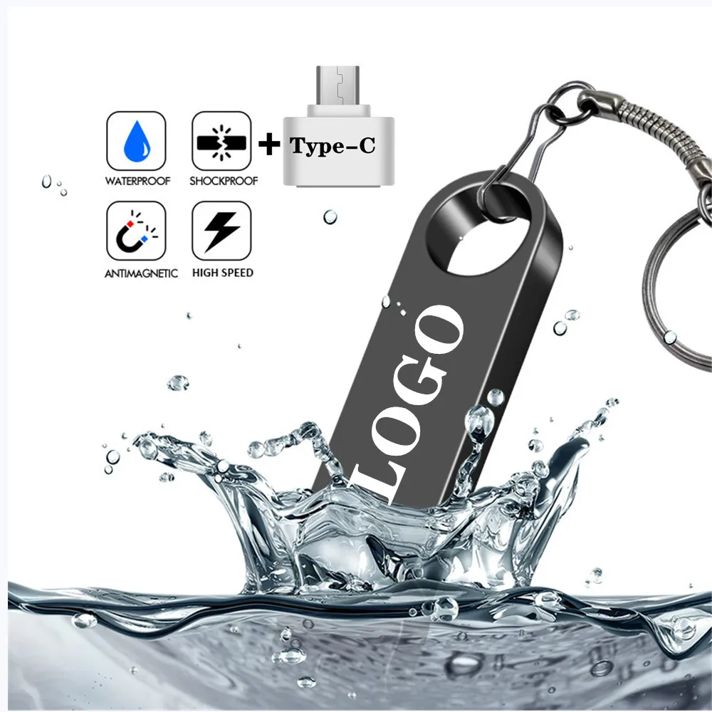 Usb флеш накопитель металлический 4G 8G 16G 32 ГБ 64 водонепроницаемый портативный u