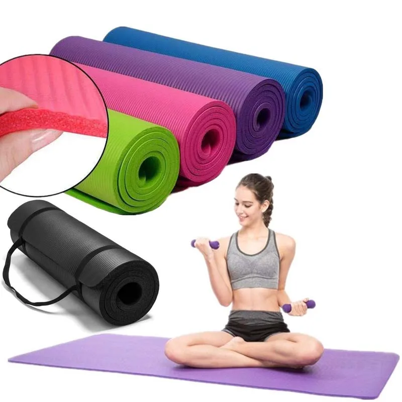 Нескользящие коврики для йоги 10 мм плотные прокладки из NBR высокой плотности