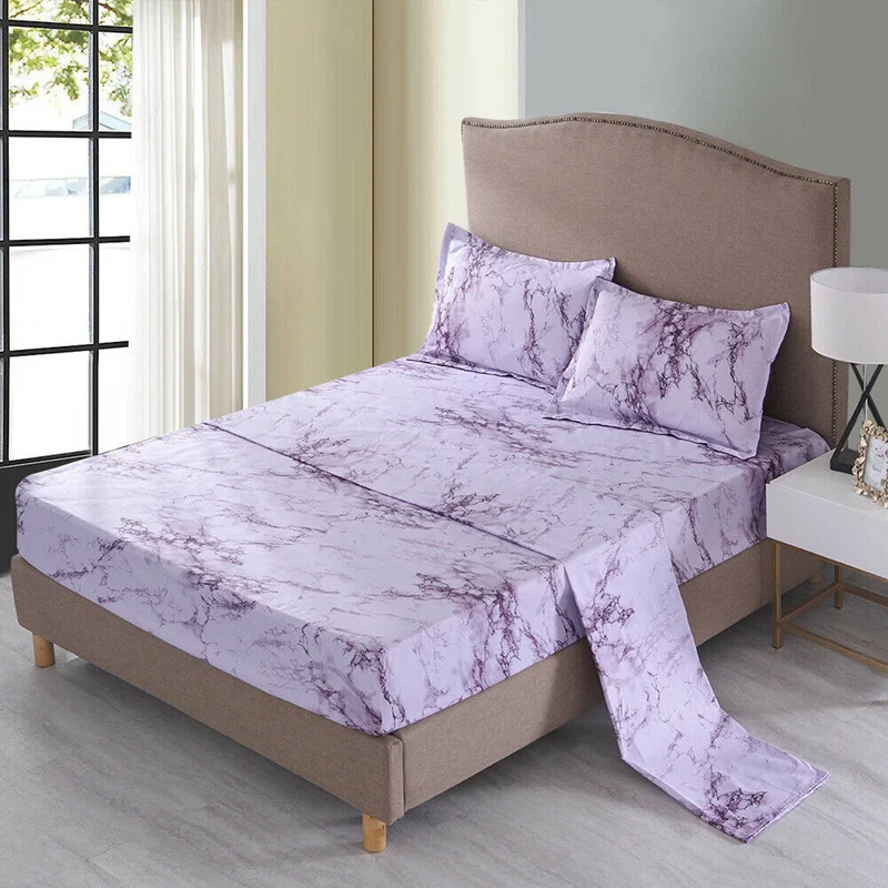 1 комплект из 4 предметов чехол под мрамор простыня наволочка с глубоким карманом