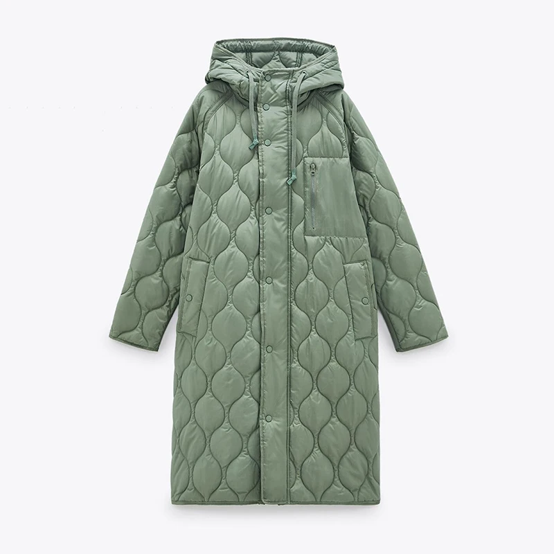 Парка женская с длинным рукавом и капюшоном однотонная теплая зимняя 2021 | Женская