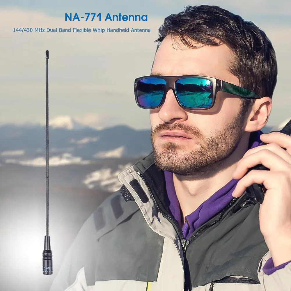 NA 771 SMA M Мужская гибкая антенна VHF/UHF 144/430 МГц для TF UV985 BAOFENG VX 5R 6R двухсторонняя
