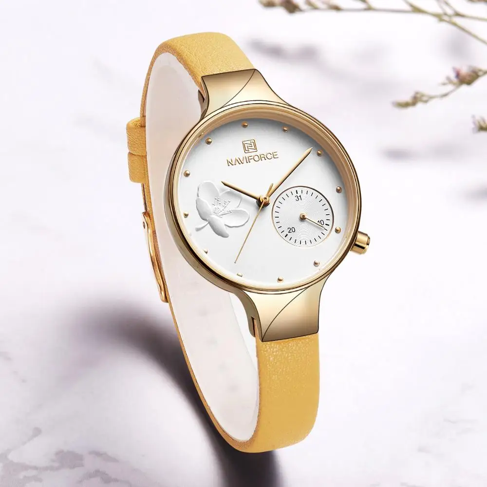 Часы наручные NAVIFORCE женские кварцевые модные повседневные водонепроницаемые с