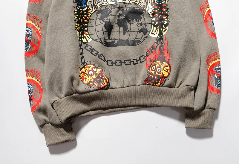 

Kanye Fleece Skull Graffiti Mens Sweatshirt Oversize Harajuku Loose Casual Couple Hoodies Stranger Things Hooded Hoodie 2021