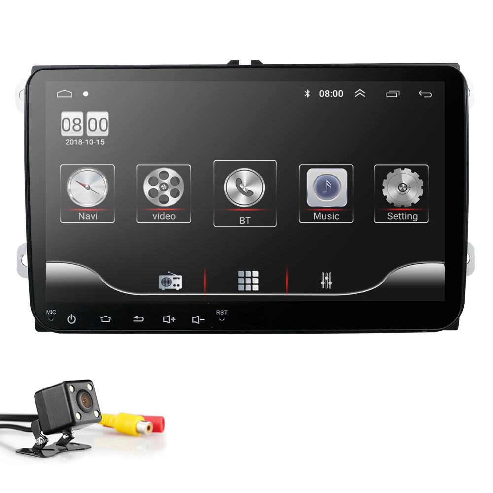Автомобильный dvd-плеер для Seat Altea Leon Toledo volkswagen Passat Skoda серии gps стерео аудио навигация, Android 9,0 2 DIN Redio - Цвет: ADD CAM4