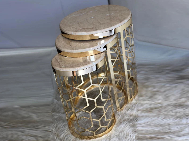 

Coffee Tables Modern Design Table for Living Room Side Table Home Decoration 3 Color Options Marble Look Coffee Table